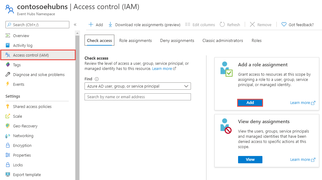 Zrzut ekranu przedstawiający stronę Access Control.
