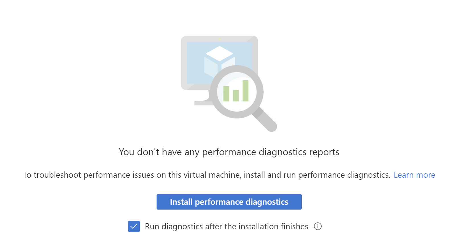 Zrzut ekranu przedstawiający przycisk instalacji diagnostyki wydajności. Opcja Uruchom diagnostykę po zakończeniu instalacji jest zaznaczona.
