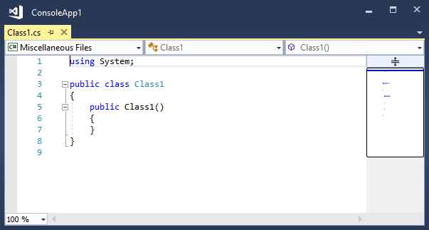 Zrzut ekranu przedstawiający plik kodu C# w Visual Studio.