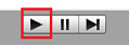 Zrzut ekranu przedstawiający przyciski odtwarzania, wstrzymywania i pomijania. Przycisk odtwarzania został wyróżniony.
