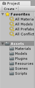 Zrzut ekranu przedstawiający panel projektu aparatu Unity, który pokazuje nowo zaimportowane foldery w folderze Assets.
