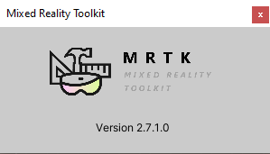 Okno dialogowe wersji pakietu MRTK