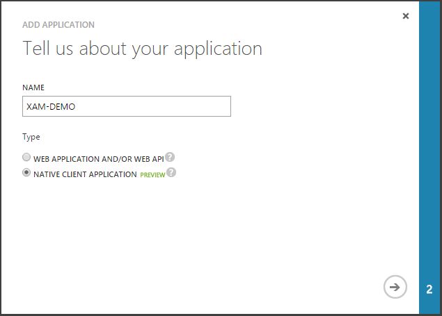 Make sure you select Native Client Application as the type of application