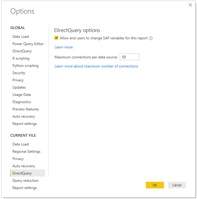 Screenshot that shows selecting the edit SAP variables option.