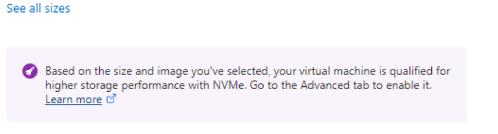 Captura de tela da solicitação para selecionar o tipo de controlador de disco NVMe.