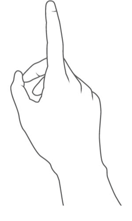 Animação de gesto de fechar e abrir dedos indicador e polegar.