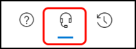 Captura de tela que mostra como selecionar o ícone de suporte ao contato no centro de administração do Intune.