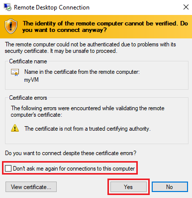 Captura de ecrã a mostrar a verificação remota do computador.