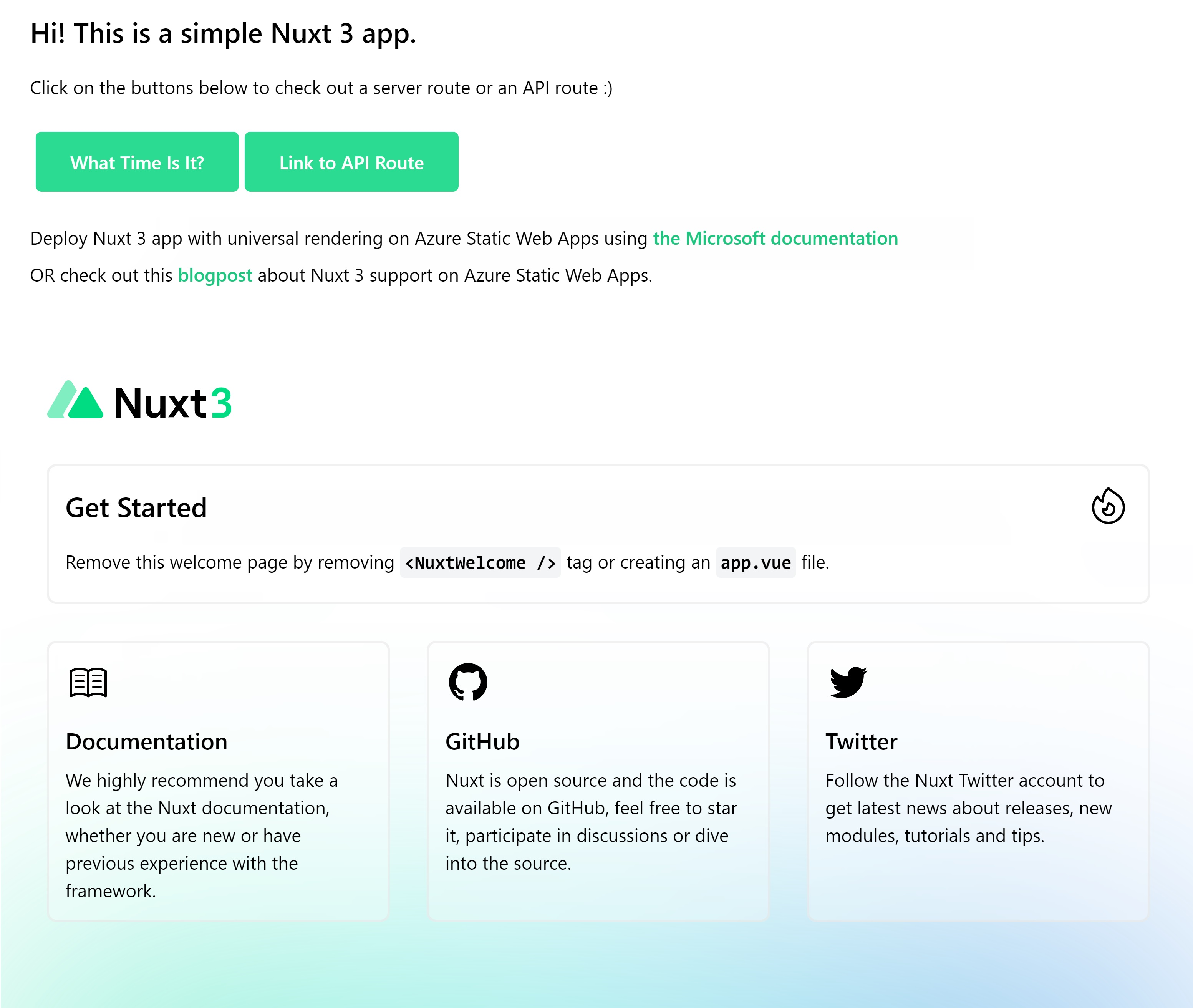 Iniciar Nuxt.js aplicação