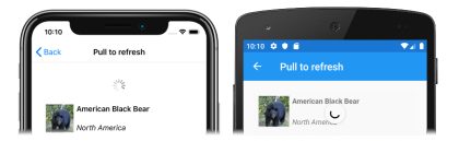 do CollectionView pull-to-refresh, no iOS e no Android