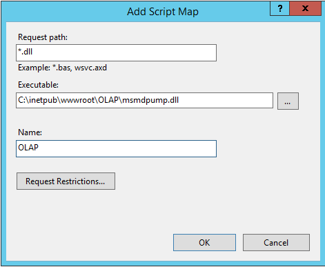 Captura de tela da caixa de diálogo Adicionar Mapa de Script