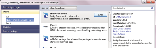 Installing Code First and DbContext into a Project via EntityFramework.dll