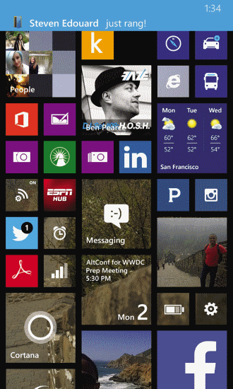O Windows Phone recebendo a notificação por push