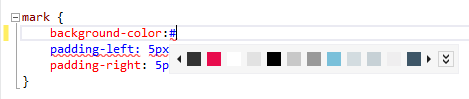 A barra do seletor de cores do CSS