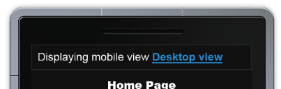 Captura de tela do modo de exibição móvel e dos links de exibição da área de trabalho.