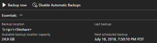 Azure Stack – backup sob demanda