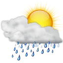 Imagem do ícone de clima com pancadas de chuva