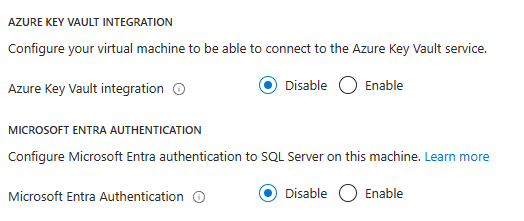 Configure SQL Server security in the Azure portal using the SQL virtual machines resource