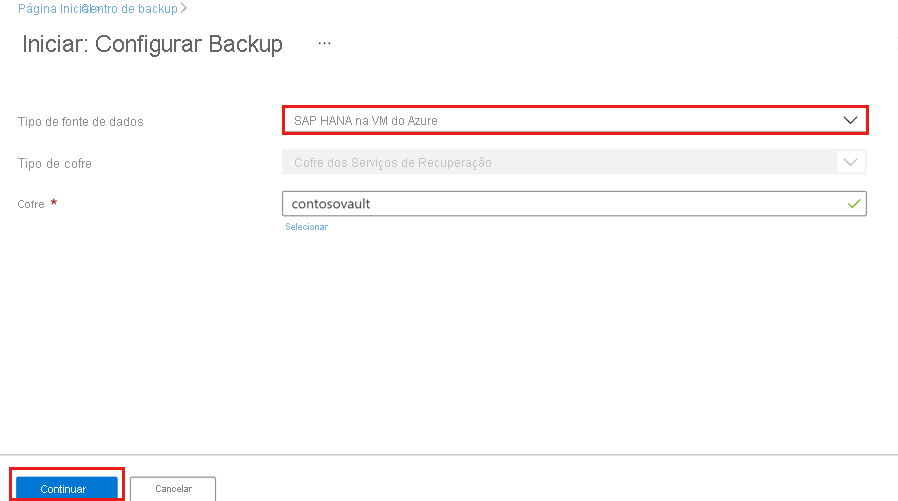 Captura de tela que mostra como configurar um backup de dados.