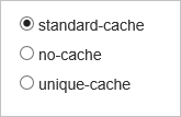 Captura de tela das opções de cache da cadeia de caracteres de consulta da rede de distribuição de conteúdo.