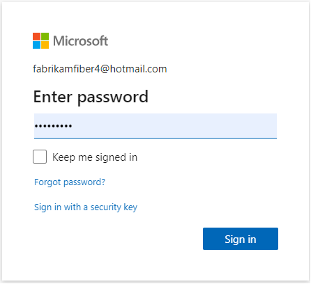 Enter your password and sign in.
