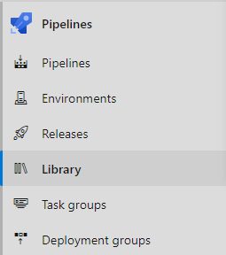 Captura de tela do menu Azure Pipelines.