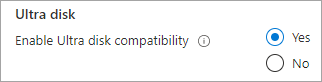 Captura de tela da habilitação da compatibilidade com Discos Ultra.