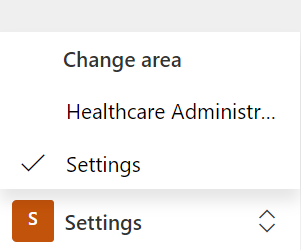 Uma captura de tela mostrando a área de alteração no aplicativo de administração de serviços de saúde.