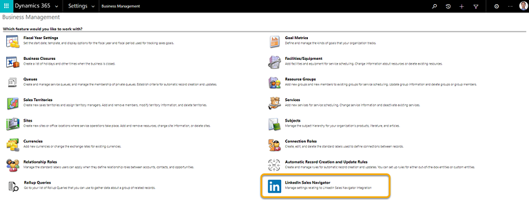 Selecione LinkedIn Sales Navigator.
