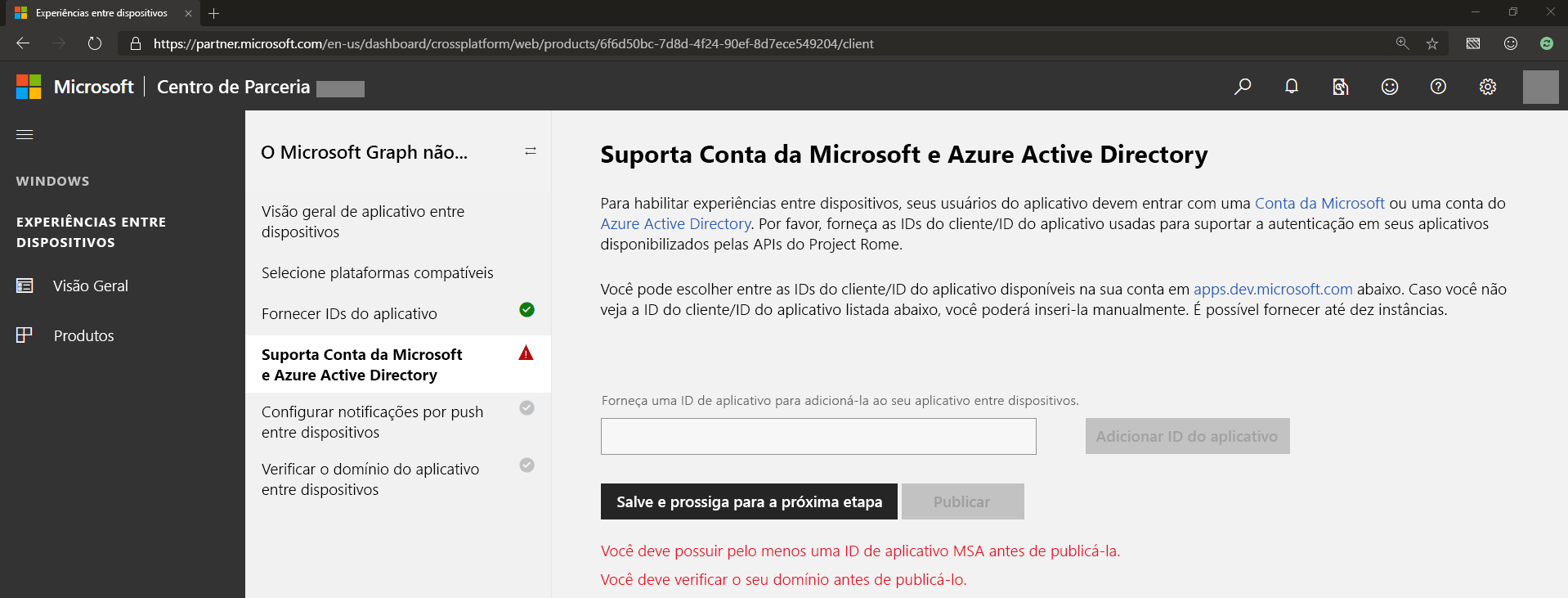 Fornecer ids de cliente de registro de aplicativo do Azure para MSA e Microsoft Entra ID