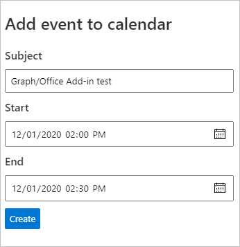 Uma captura de tela do formulário criar evento