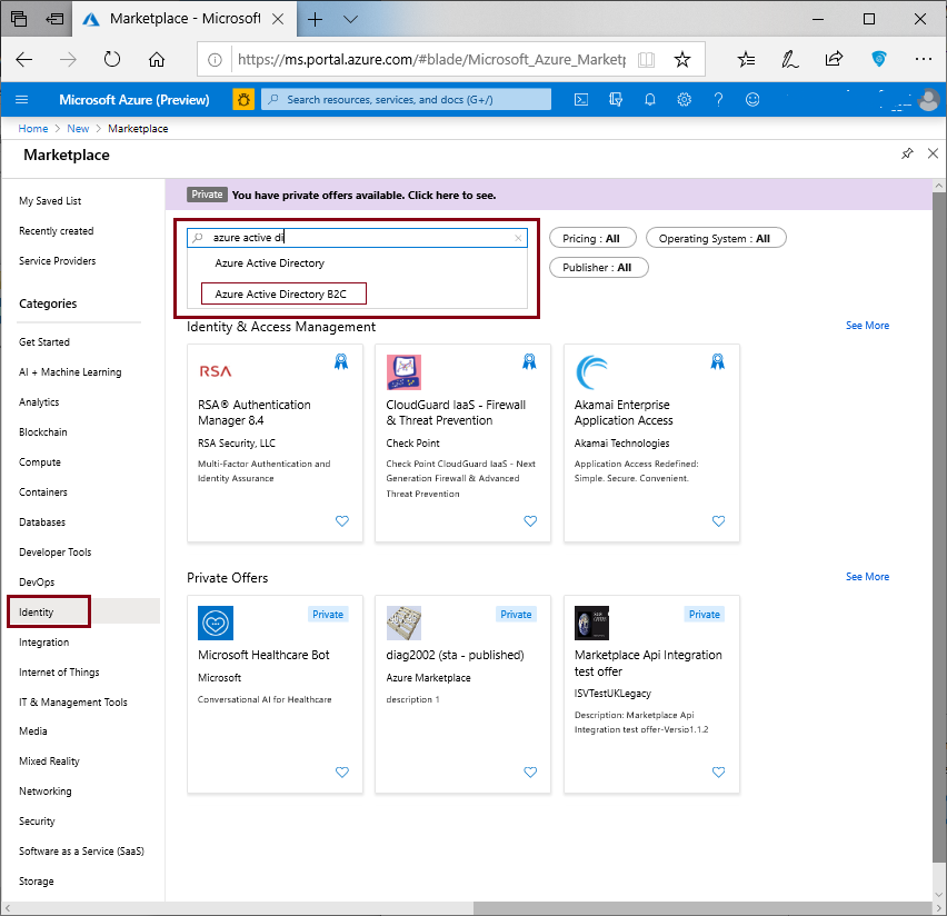 Crie uma instância do Azure Active Directory B2C usando o portal do Azure.