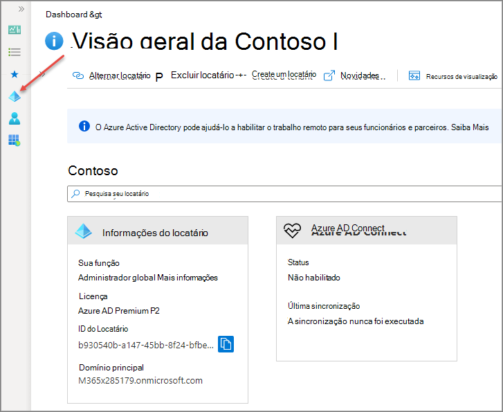 Captura de tela dos registros de aplicativo no portal do centro de administração Microsoft Entra.