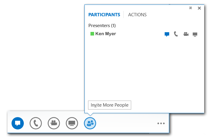 Captura de tela da janela Convidar mais participantes do Lync