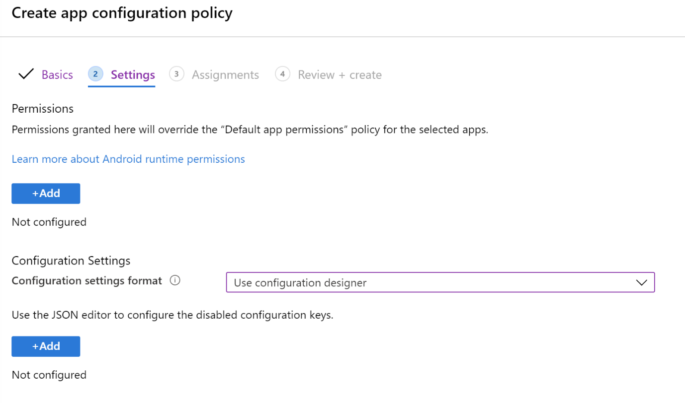 Crie uma política de VPN de configuração de aplicativo no Microsoft Intune usando o Designer de Configuração – exemplo.