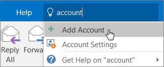 Uma figura mostrando como adicionar uma conta ao Outlook.