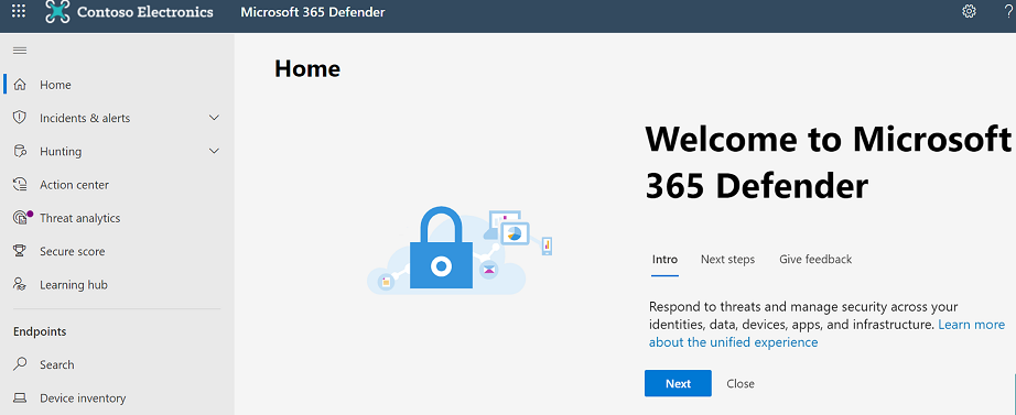 O portal do Microsoft 365 Defender