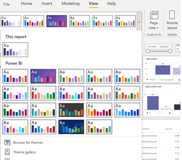 Captura de tela mostrando vários esquemas de cores.