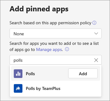 A captura de tela mostra como adicionar aplicativos fixados na política de configuração do aplicativo.