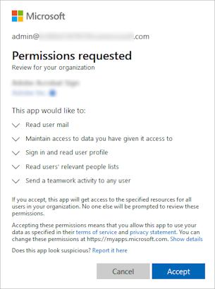  Captura de tela das permissões solicitadas por um aplicativo.