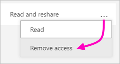 Captura de tela da caixa de diálogo Remover acesso.