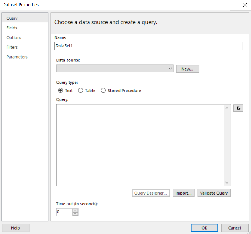 Screenshot of Dataset Properties dialog box.