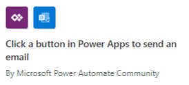 Captura de tela mostrando a opção Clicar em um botão no Power Apps para enviar um modelo de email.