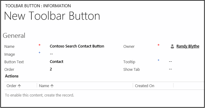Crie um botão da barra de ferramentas para a pesquisa dos contatos