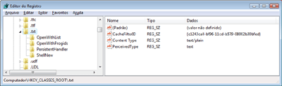 Figura A As entradas do menu de contexto são configuradas no Registro