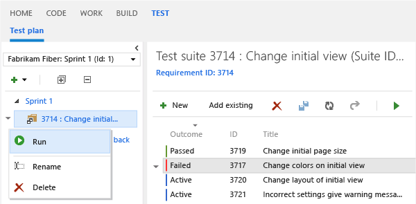 Select and run all active tests in a test suite