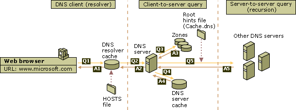 How a DNS query works