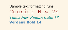 Sample of text formatting runs.