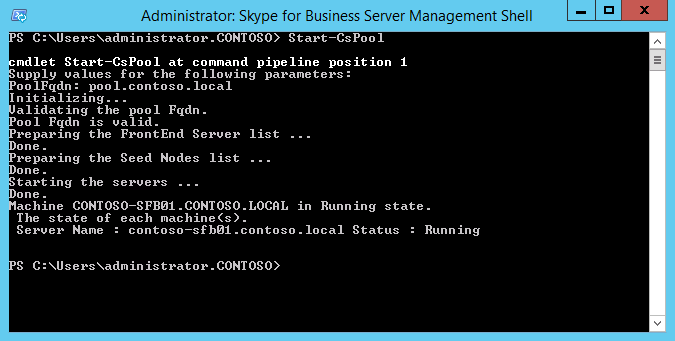 Inicie Skype for Business serviços.