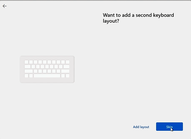 Captura de tela de Adicionar um segundo teclado.